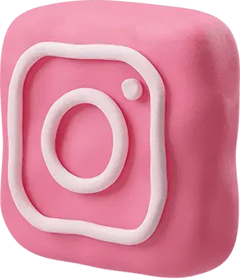 Pink clay figure holding a phone showing Instagram follower comparison results